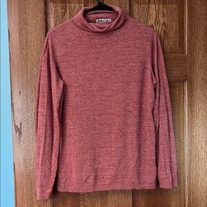 WinterSilks Silk Cotton Heathered Lightweight Turtleneck Sweater - Size Large